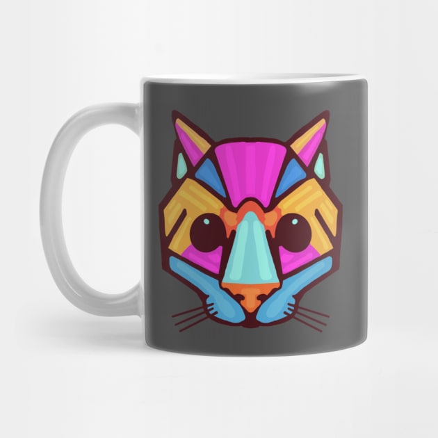 Geometric Cat Big Nose by wildjellybeans